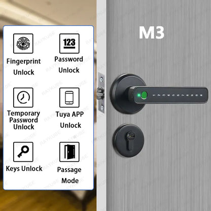 Smart Door Handle (Fingerprint and Bluetooth Unlock)
