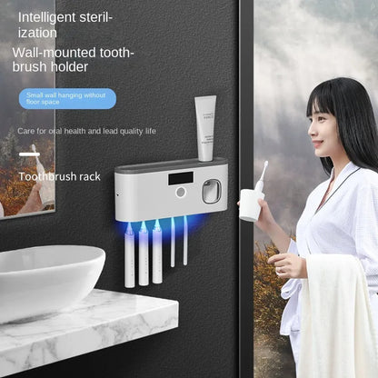 Wall-mounted Toothbrush Storage and Sanitizer
